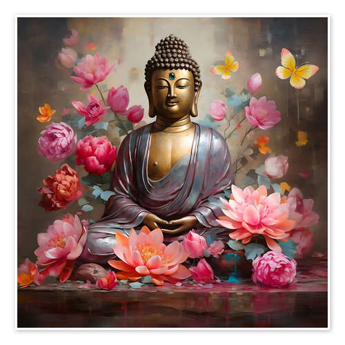 Poster Buddha Face Lotus II