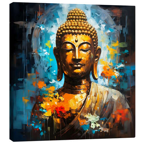 Canvas print Buddha Neon