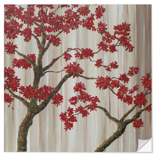 Wall sticker Red Tree Love