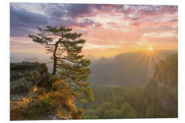 Foam board print Sunrise in Saxon Switzerland