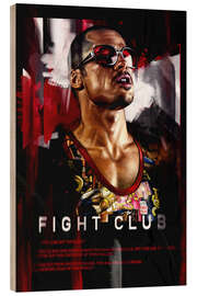 Wood print Fight Club, Tyler Durden