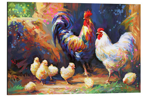 Quadro em alumínio Happy Farmyard Family