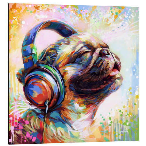 Aluminium print Pug's Beat Bliss