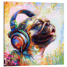 Aluminiumtavla Pug's Beat Bliss