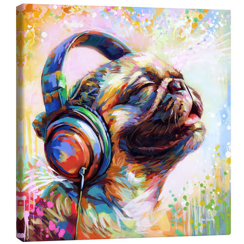 Canvas print Pug's Beat Bliss