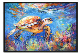 Gerahmter Kunstdruck Abenteuer der Meeresschildkröte