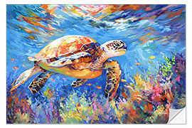 Selvklebende plakat Sea Turtle's Adventure