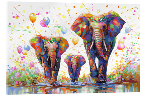 Quadro em acrílico Elephant Party