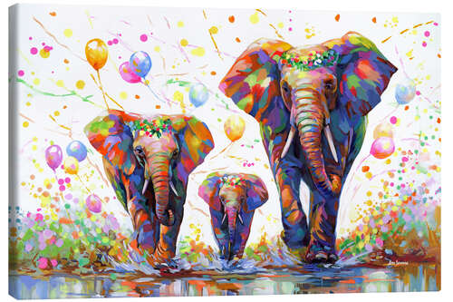 Tableau sur toile Elephant Party