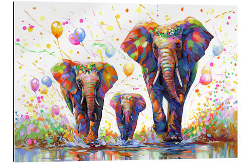 Quadro em plexi-alumínio Elephant Party