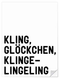 Selvklebende plakat Kling, Glöckchen, Klingelingeling