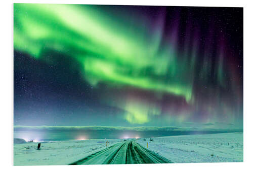 Tableau en PVC Northern Lights in Northern Iceland