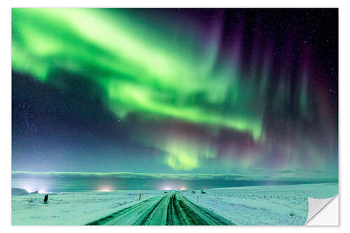 Sticker mural Northern Lights in Northern Iceland