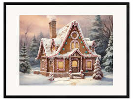 Gerahmter Kunstdruck Lebkuchenhäuschen