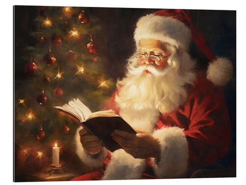 Galleriprint Santa Claus Reading Book