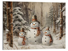 Magnettafel Drei Fröhliche Schneemänner