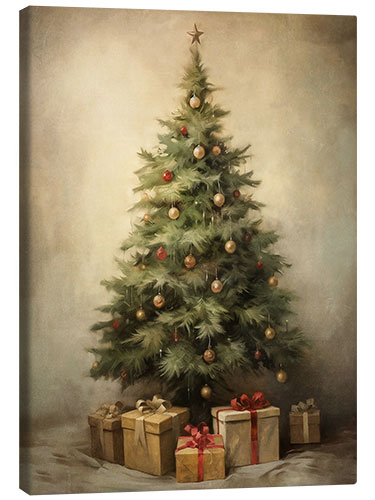 Stampa su tela Christmas Tree With Gifts