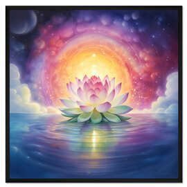 Gerahmter Kunstdruck Lotusblüte des Neubeginns