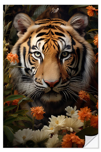 Wall sticker Floral Tiger