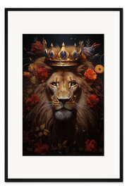 Gerahmter Kunstdruck König der Savanne