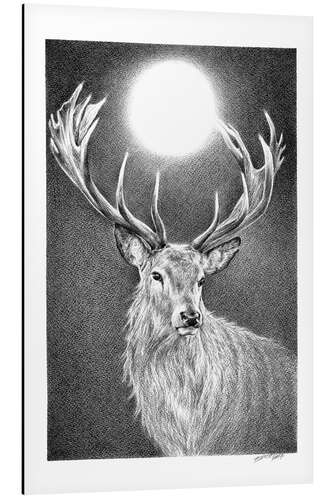 Aluminium print Moon Deer