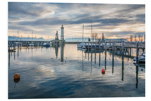 PVC-tavla Port of Lindau on Lake Constance in Winter