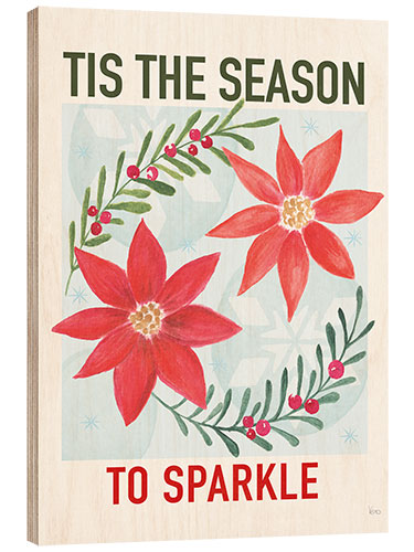 Wood print Tis the Season to Sparkle