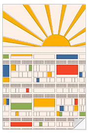 Selvklebende plakat Sunny Bauhaus Facade