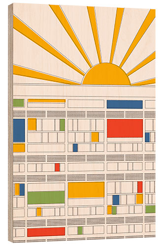 Tableau en bois Sunny Bauhaus Facade