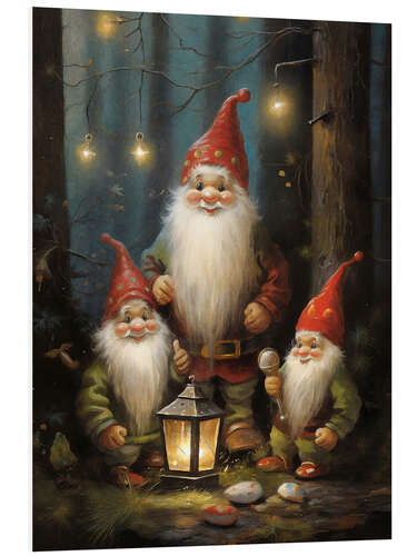 Tableau en PVC Three Gnomes With Lantern