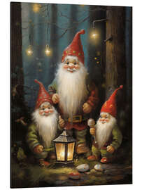 Magnettafel Drei Zwerge mit Laterne
