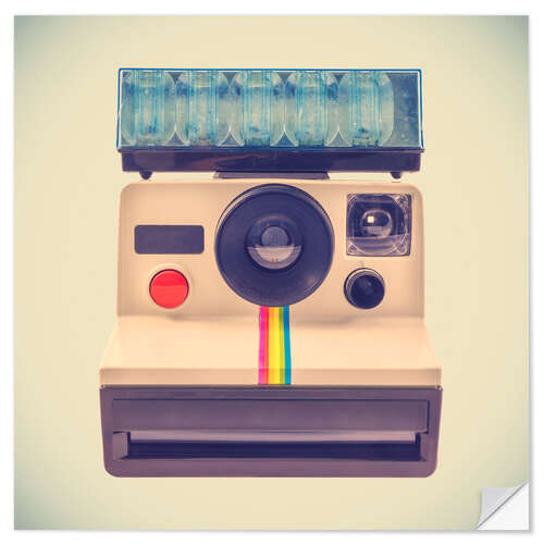 Selvklebende plakat Cute Seventies Instant Camera