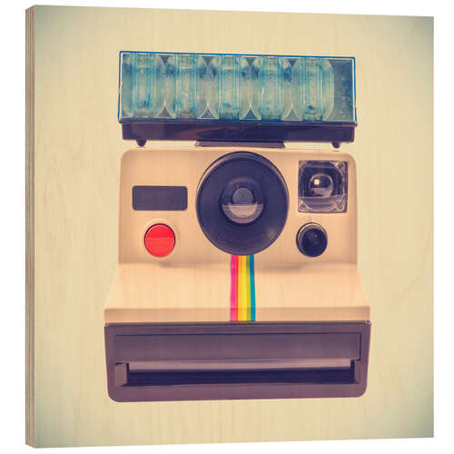 Wood print Cute Seventies Instant Camera