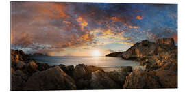 Gallery print Sunset at the fishing village of Finiki on Karpathos