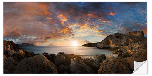 Wall sticker Sunset at the fishing village of Finiki on Karpathos