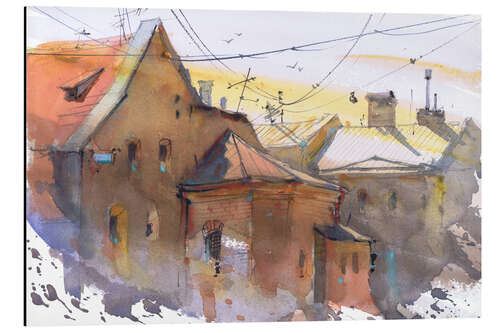 Tableau en aluminium Picturesque Old Town