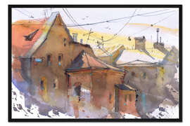 Gerahmter Kunstdruck Malerische Altstadt