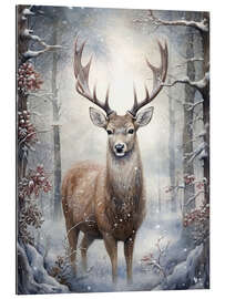 Gallery print Deer in Christmas Forest