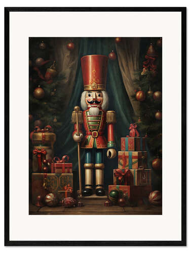 Inramat konsttryck Christmas Nutcracker