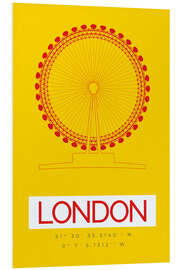 Stampa su PVC London Eye - Latitude and Longitude