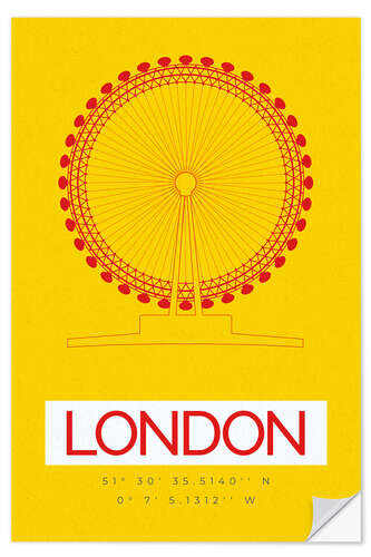 Wall sticker London Eye - Latitude and Longitude