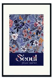 Gerahmter Kunstdruck Flower Market Seoul