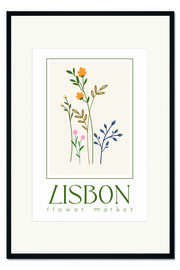 Gerahmter Kunstdruck Flower Market Lisbon