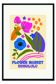 Gerahmter Kunstdruck Flower Market Honolulu