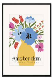 Gerahmter Kunstdruck Flower Market Amsterdam