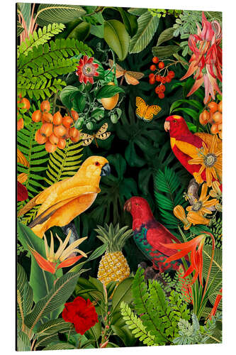 Cuadro de aluminio Parrots Lush Jungle