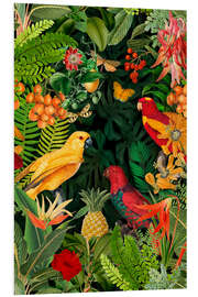 Foam board print Parrots Lush Jungle