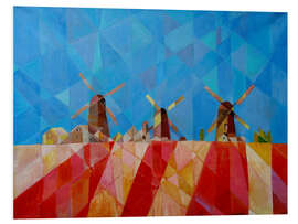 Foam board print Dutch Windmills and Tulip Fields