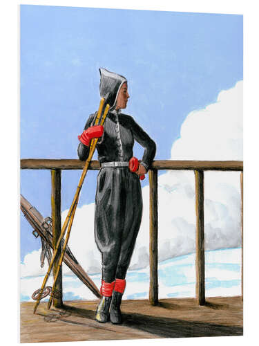 PVC print Skier with Red Gloves