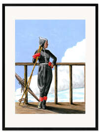Framed art print Skier with Red Gloves - Sarah Morrissette